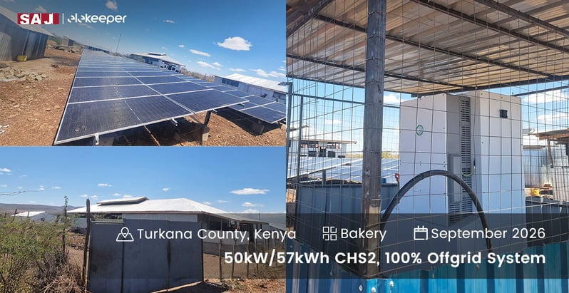 SAJ CHS2 50kW 57kWh off-grid energy storage system for a bakery in Turkana County Kenya